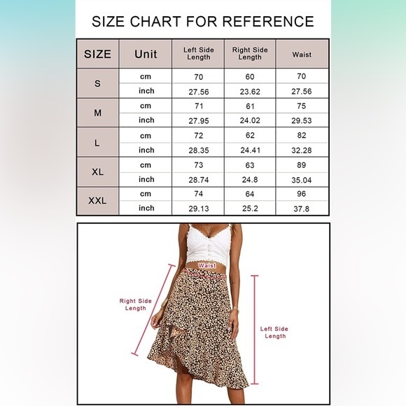 PRETTYGARDEN Women's Chiffon Leopard High Waist Ruffle Asymmetrical Midi Skirt - Picture 3 of 3